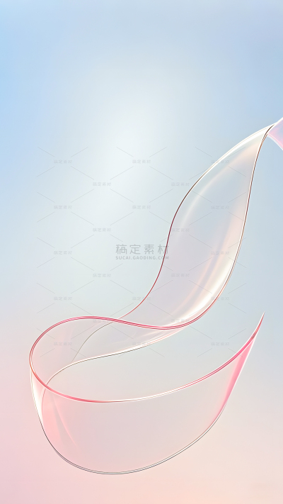 常规背景系列立体感光泽透明绸带背景