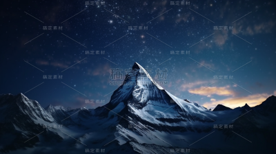 夜空山峰自然风景