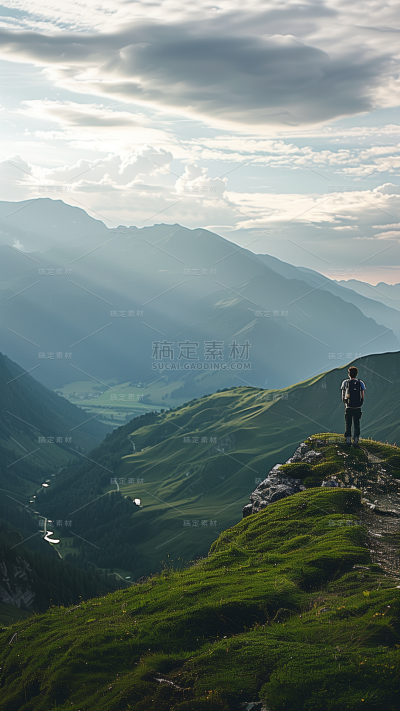 风光系列实景合成人物登顶通用背景素材
