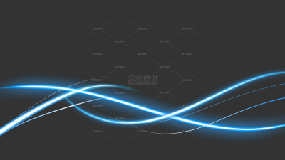 特效系列科技感蓝色发光波浪曲线线条光效（td）