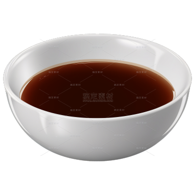 饮品系列写实感白瓷碗褐色液体中药咖啡元素（td）