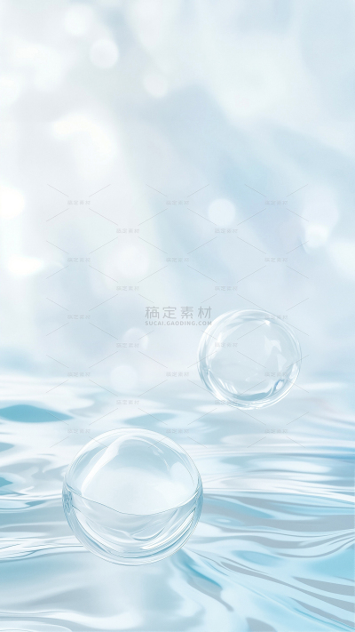 常规清透感水面气泡背景
