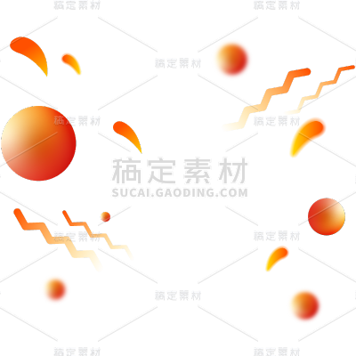 通用促销气氛线条圆形橙色漂浮球贴纸