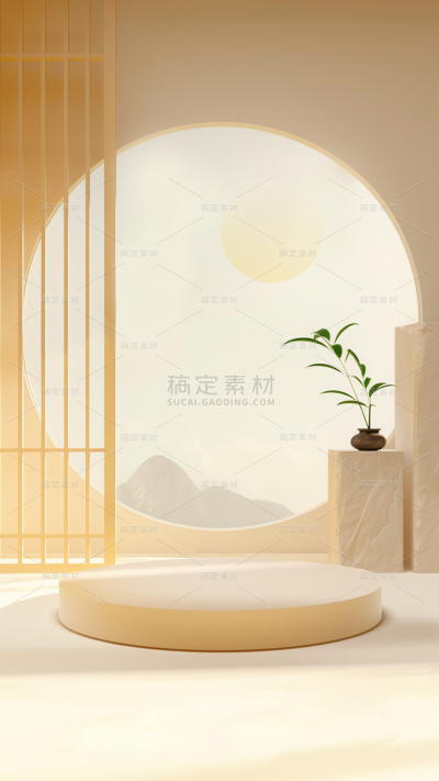 常规背景系列系列通用月亮产品展台背景素材