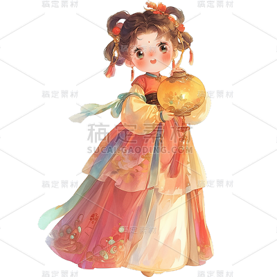 人物系列古风插画可爱美女人物