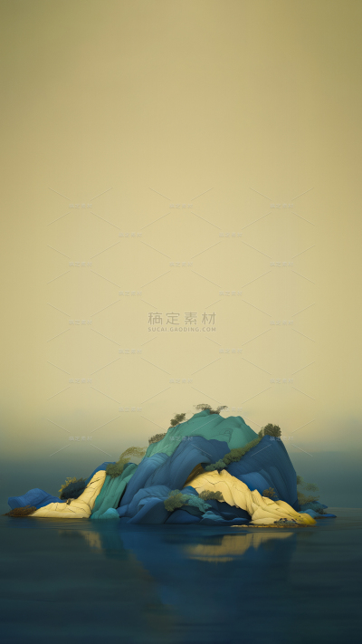 常规中式感绿色山脉背景