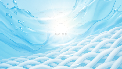 科技风系列3D蓝色水花溅起面料效果（td）