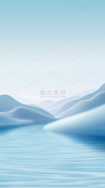 背景系列浅蓝色山脉河流背景