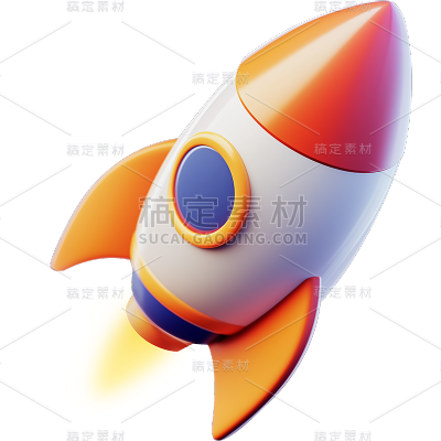 交通系列软3D火箭发射贴纸