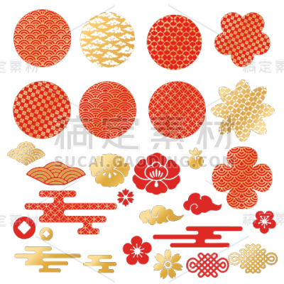 常规内容-中国风系列传统纹理组合元素