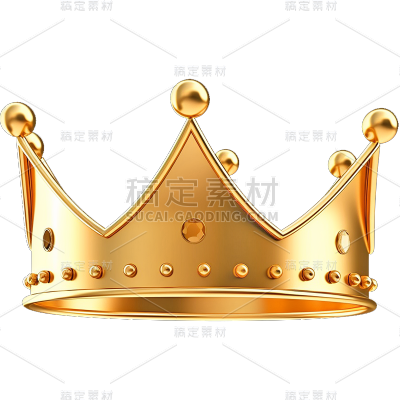 3D立体高清金属金色皇冠王冠免抠元素