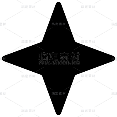 装饰系列简约四角星星装饰图标（td）