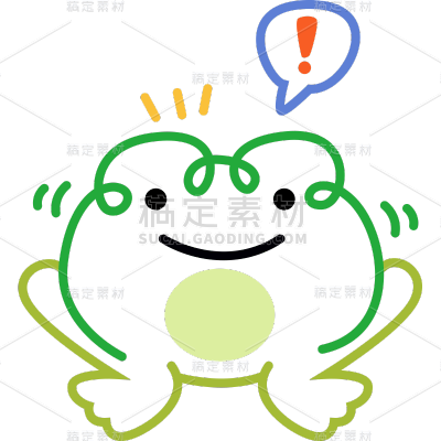 教育培训爆款可爱涂鸦青蛙动物头像贴纸AI
