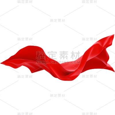 常规系列红色3D丝绸通用元素素材
