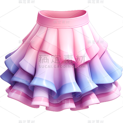 3D立体C4D服饰服装裙子连衣裙半身裙免抠PNG元素素材