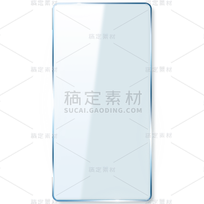 通用玻璃半透明效果蓝色边框几何形元素素材