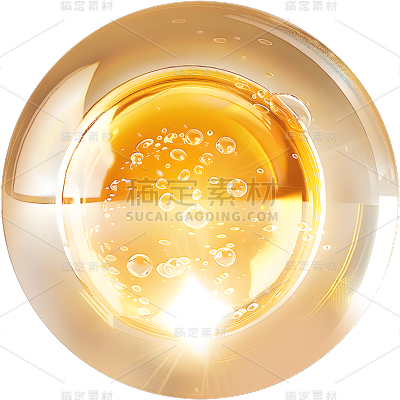 特效通用金色水珠分子精华元素素材