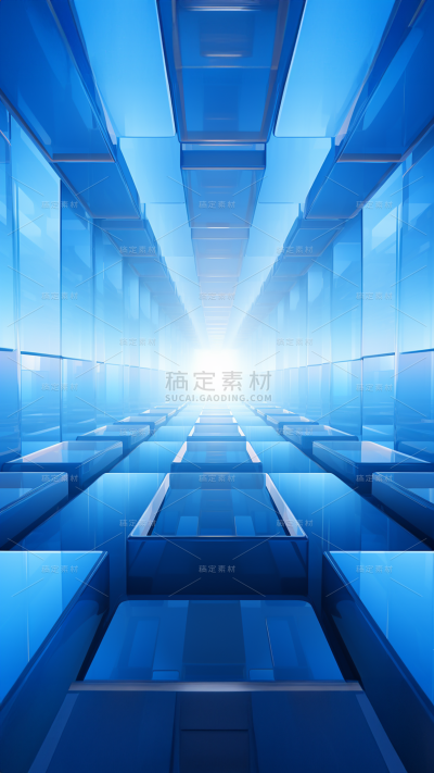 3D立体三维空间蓝色背景