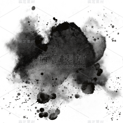 黑白水墨元素贴纸