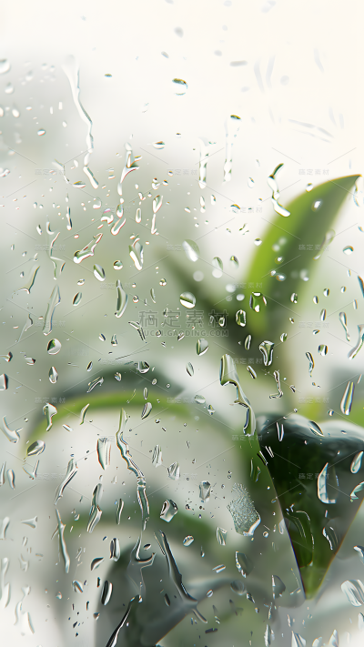 特效通用玻璃水滴花朵磨砂植物背景场景图片素材