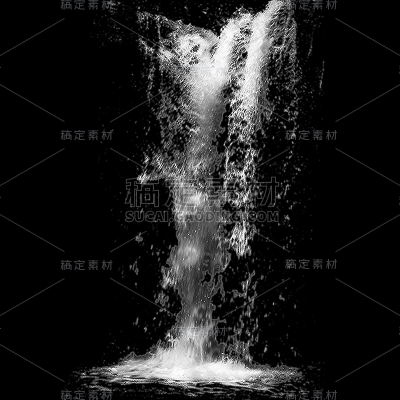特效通用透明水流瀑布元素素材