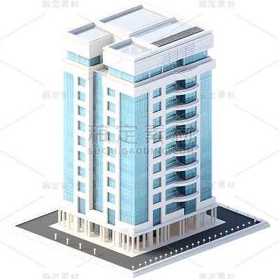立体3D大楼建筑大厦办公楼元素