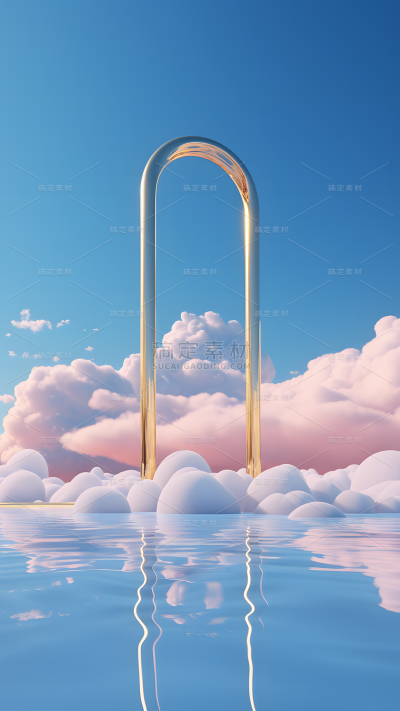 通用天空展台蓝色背景