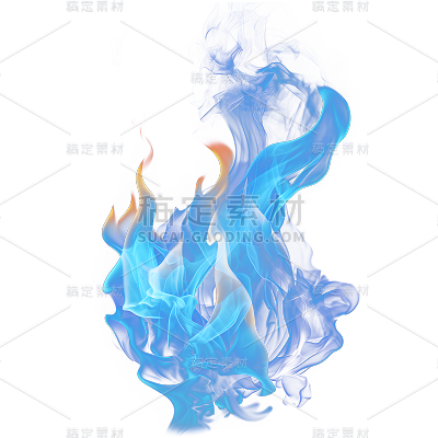 通用蓝色火焰火花免抠元素