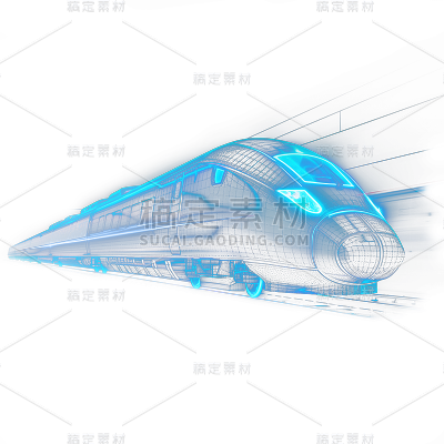 交通系列科技风高铁线条贴纸