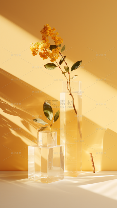 3D立体三维空间金色背景
