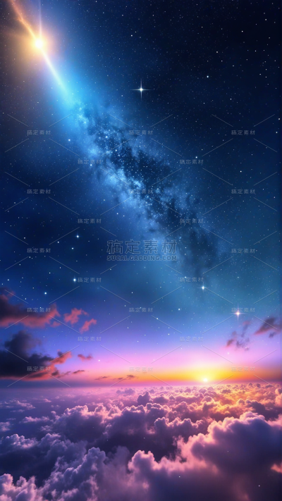 风光通用合成星空云层光效背景图片素材