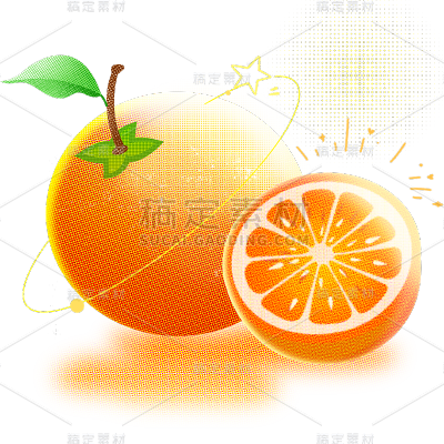 夏日通用元素彩色半调水果元素