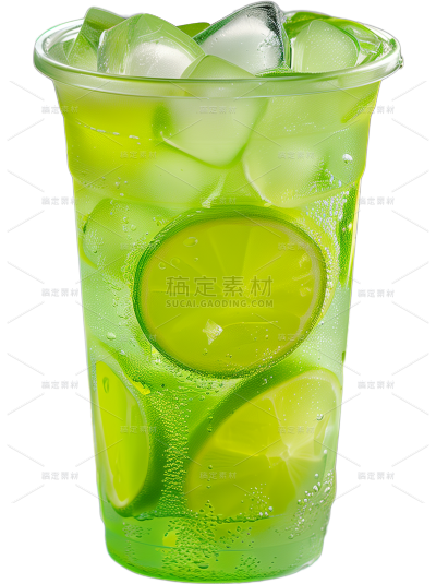 夏季果蔬插画青柠檬饮品元素素材