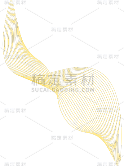 简约金色曲线线条元素