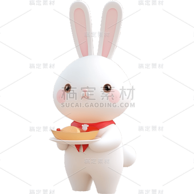 3D立体兔子贴纸