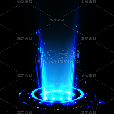特效通用蓝色传送光束元素素材