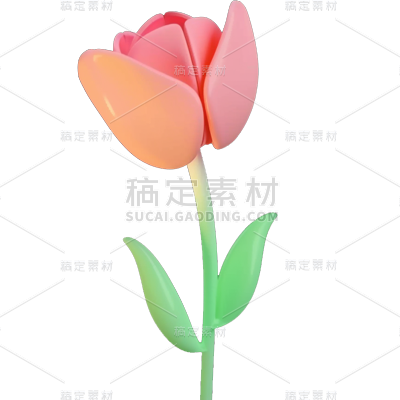 植物通用软3D郁金香鲜花花朵元素素材
