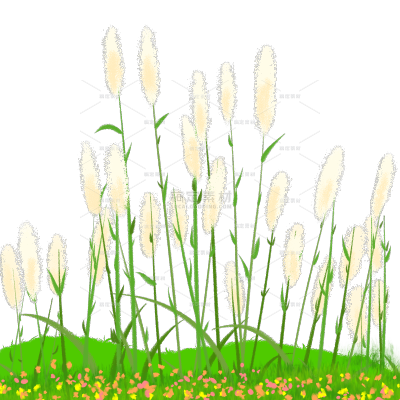 秋天卡通芦苇插画元素