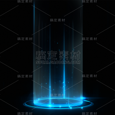 特效通用蓝色传送光束元素素材