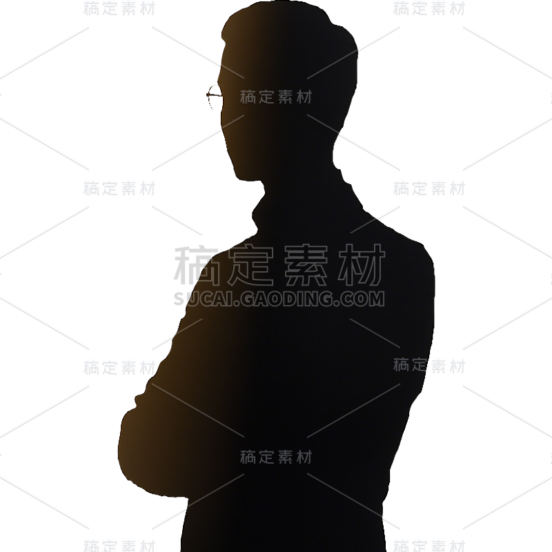 人物系列-通用-人物半身剪影贴纸