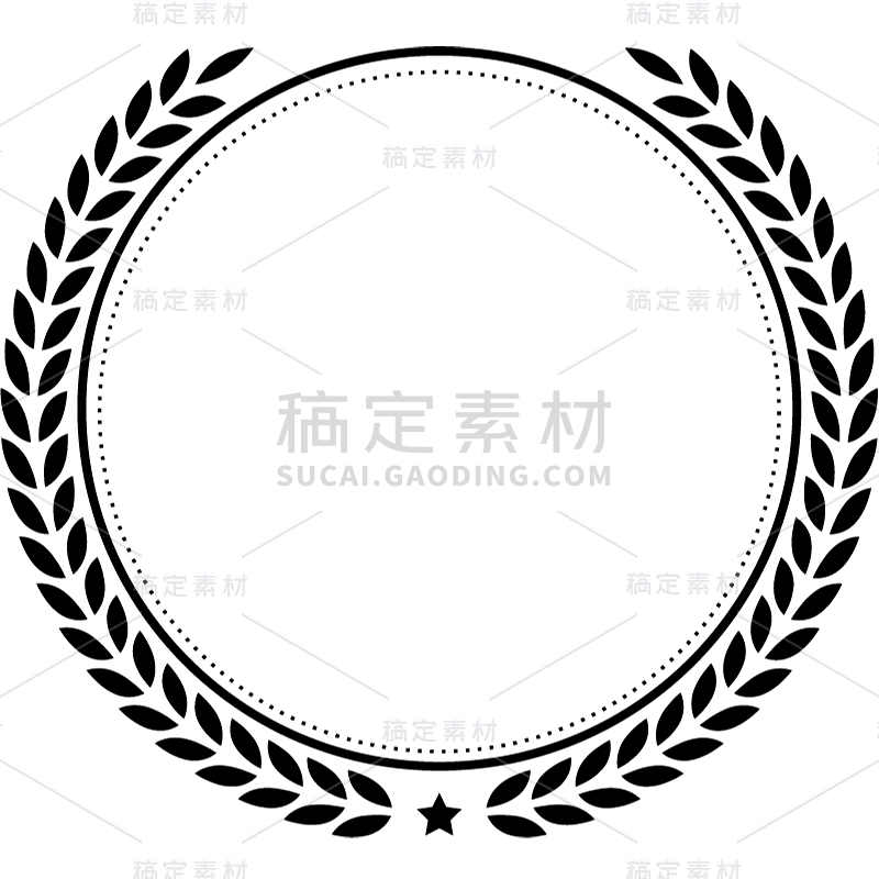 植物通用黑色麦穗边框元素素材
