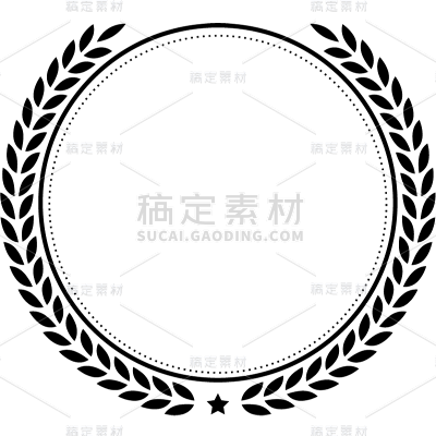 植物通用黑色麦穗边框元素素材