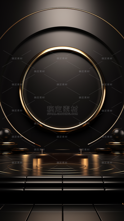 3D立体三维空间黑色背景