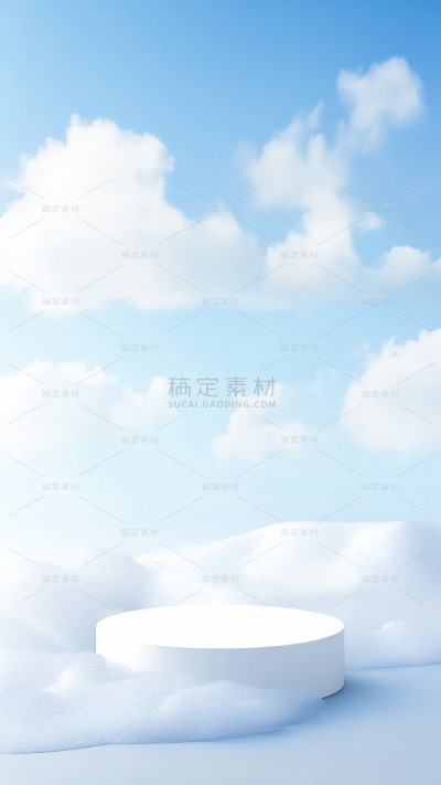 特效系列写实白色泡沫展台背景