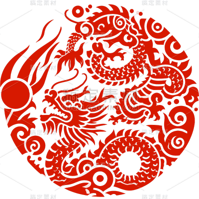 龙年春节过年新年除夕新春2024金色中国风龙纹