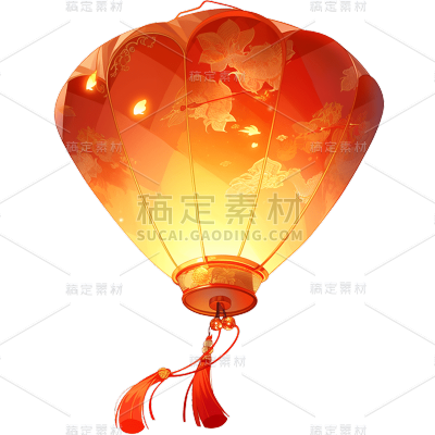 中国风红色灯笼贴纸