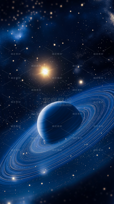 宇宙系列细闪漩涡星云+星球蓝色系