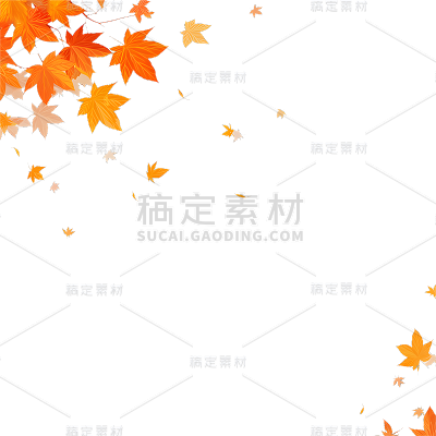秋天通用枫叶边框元素贴纸
