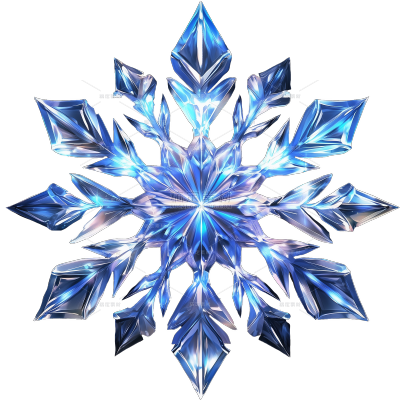 冬天梦幻发光插画雪花元素贴纸