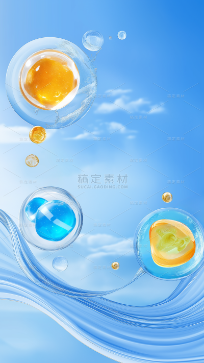 医疗系列蓝色分子系列背景图